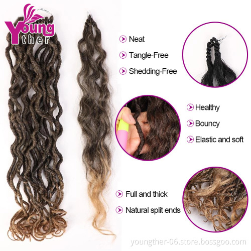 Mermaid Faux Locs 20inch Braids Hair Bohemin Crochet Braids Synthetic Braiding Hair Extension For Afro Women